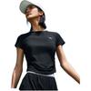 Anta Training Series Solid Color Breathable Versatile Short Sleeve T-Shirt Women T-Shirts Black 962527106-3
