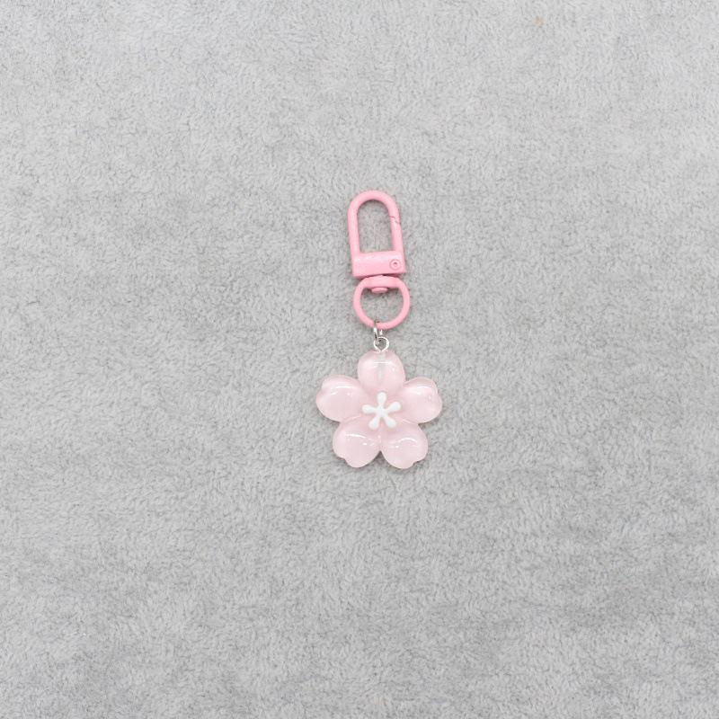 Romantic Sakura Keychain: Translucent Jelly Flower Pendant for Couples