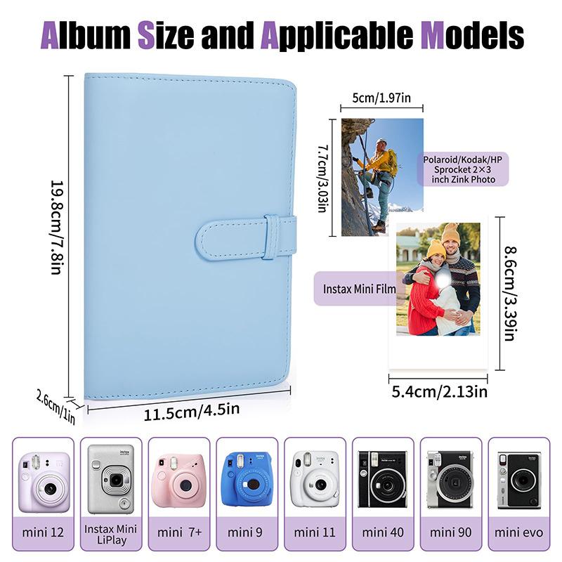 108 Sheets Portable 2*3 inch Photo Album for Fujifilm Mini 12 for Collection Green Pink Ticket Card Collection Book