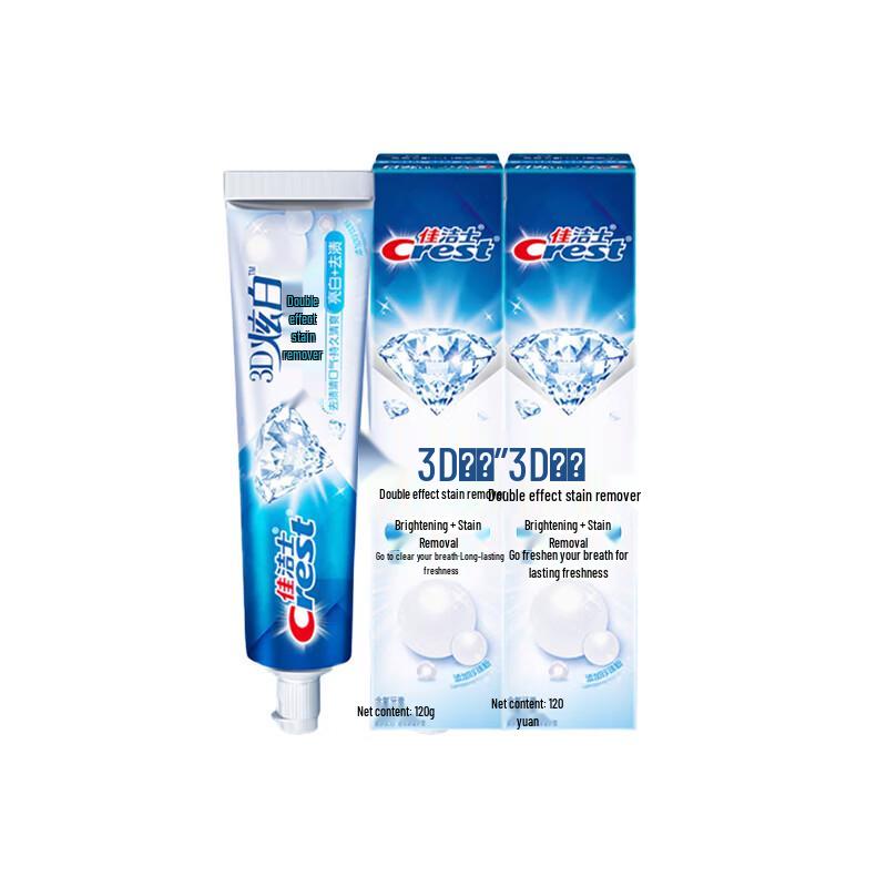 Crest 3D White Dual Action Whitening Toothpaste Twin Pack