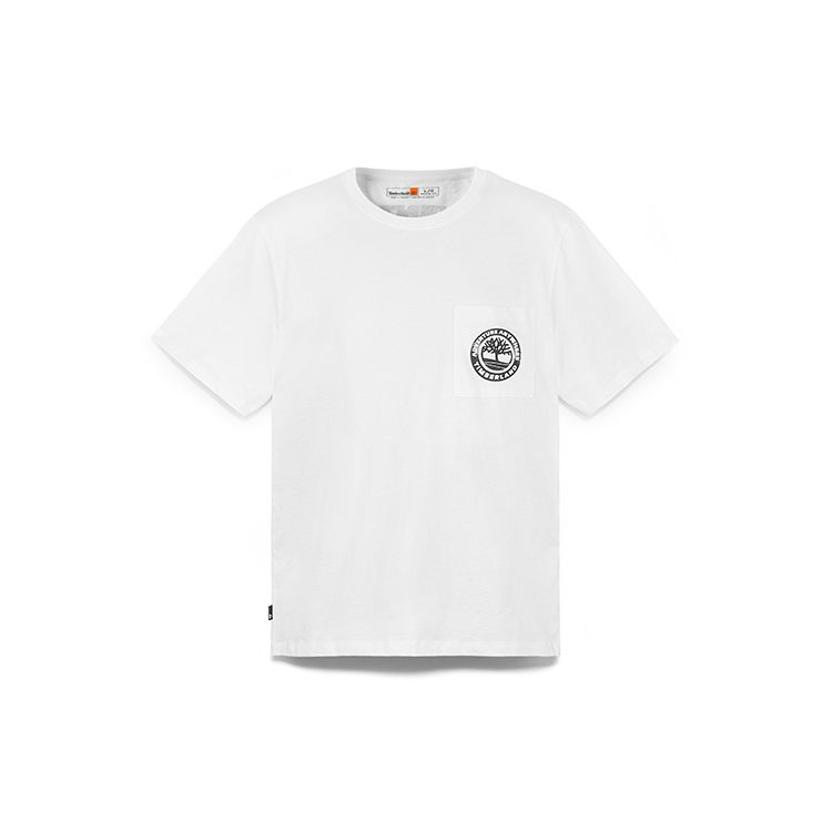 

Timberland Мужская футболка с коротким рукавом и круглым вырезом, дышащая, для активного отдыха, белая A2QFA-100 XL