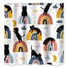 Funny Cat Shower Curtain Cartoon Cute Cats Dog Kids Shower Curtain for Bathroom Waterproof Polyester Home Decor Shower Curtains