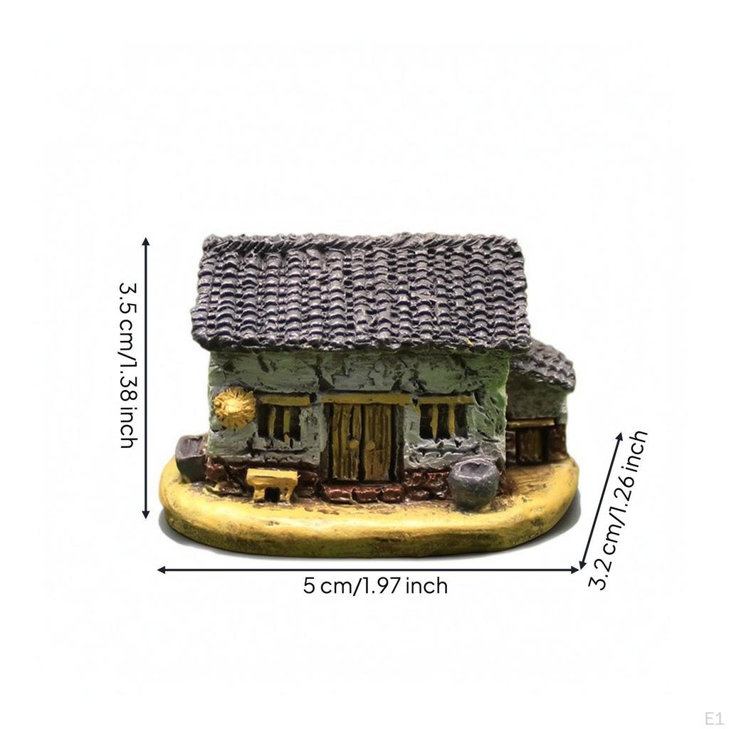 Miniature House Rustic Cottage Model Whimsical Mini Figurines for Collectors, Hobbyists, Fairy
