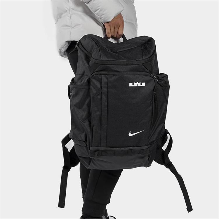 Nike LeBron Zipper Closure Large Capacity Polyester Backpack Unisex Backpacks Black BA5563-010
