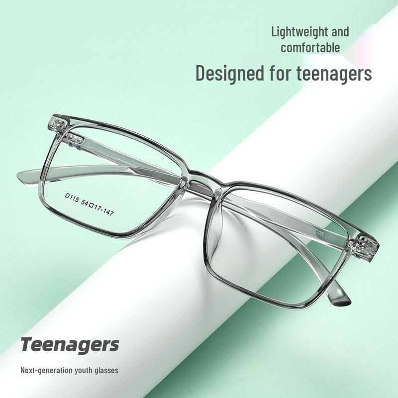 Unisex TR90 Ultralight Square Full Frame Eyeglasses for Myopia or Plano