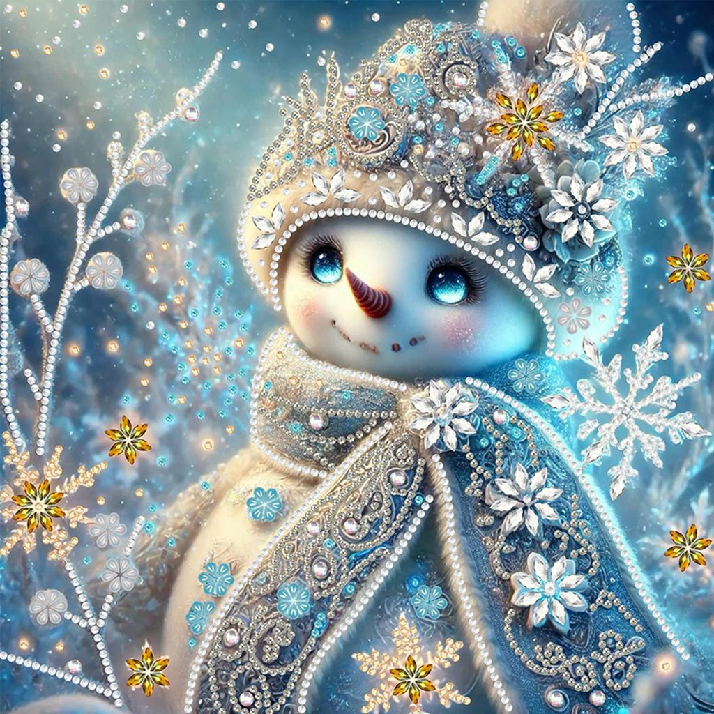 Snowman Special Shape Partial Drill Dimond Art Paintings for Home Office Wall Decor Crystal Rhinestones Diamond Painting 30x30cm
