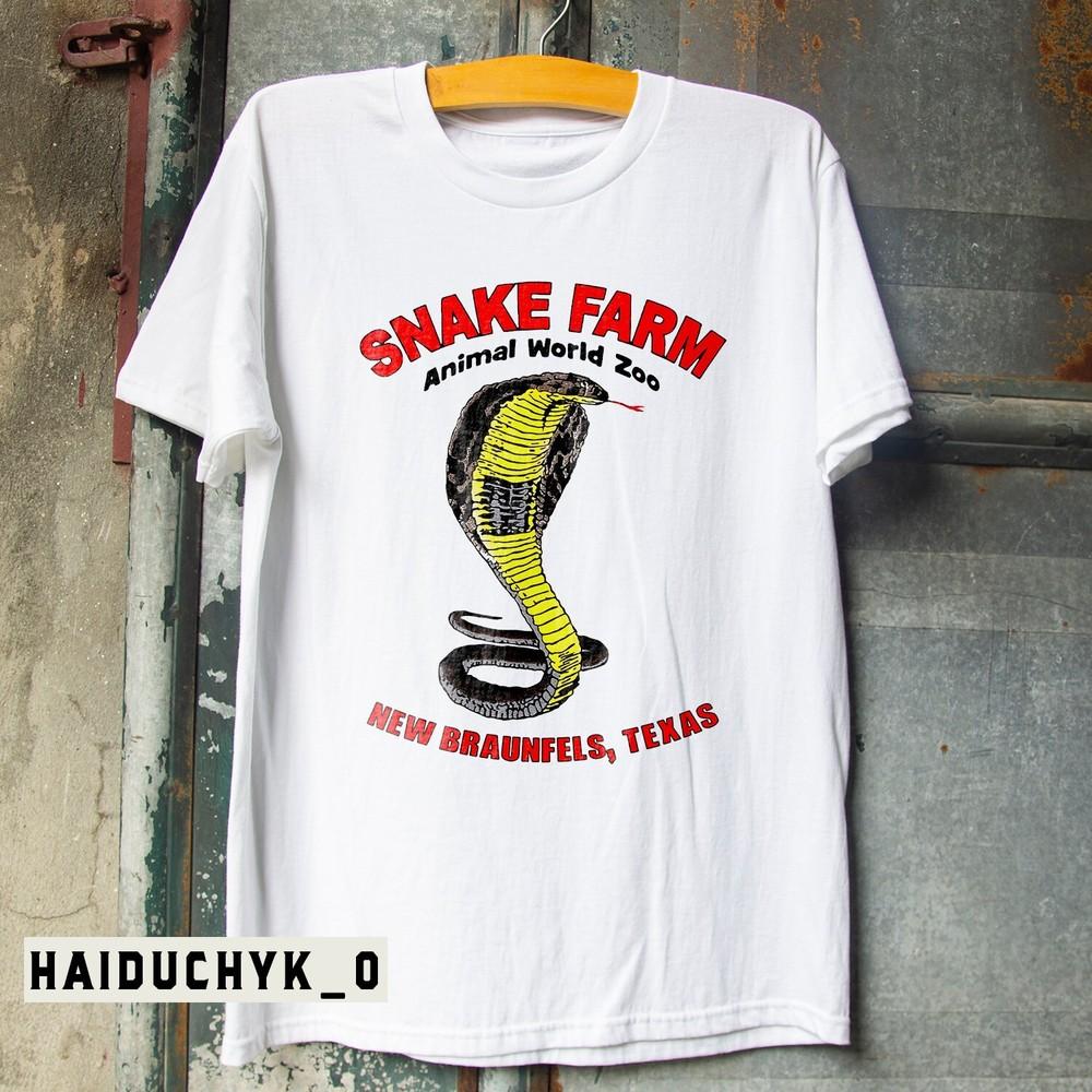 Футболка Змеиная Ферма Мир Животных Унисекс Белая Футболка S-5XL Унисекс Футболка XXL