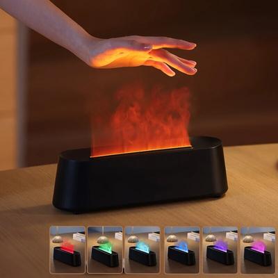 New Ultrasonic Aromatherapy Diffuser Popular Colorful Essential Oil Usb Remote Control Volcanic Flame Aroma Diffuser Humidifier