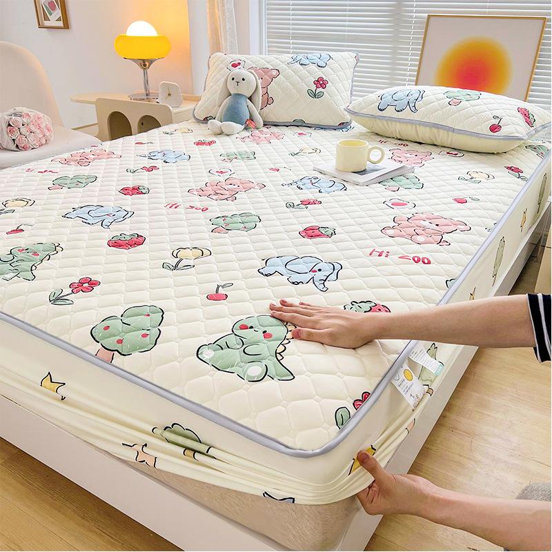 Class A Antibacterial Padded Mattress Three-piece Set, Thickened Washed Cotton Mattress Cover Mattress Plus Cotton Simmons Non-slip Protective Cover