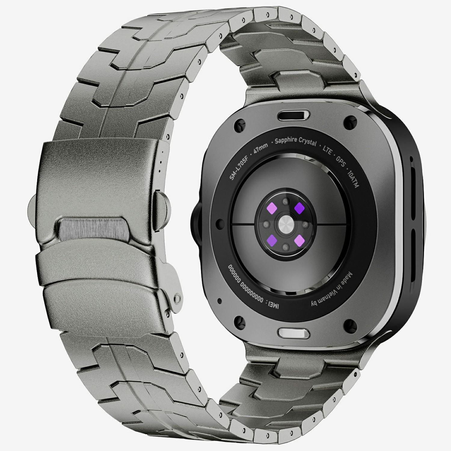 

Stainless Steel Watch Band For Samsung Galaxy Watch8 44mm/40mm/Watch8 Classic 46mm Double Folding Buckle Wrist Strap Titanium A