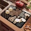 Vintage Kitchen Countertop Draining Mat Tableware Mat Non-Slip Mat Microwave Oven Top Mat Placemat Heat Insulation Mat