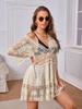 Stylish V-Neck Lace Embroidered Bikini Cover-up with Sun Protection