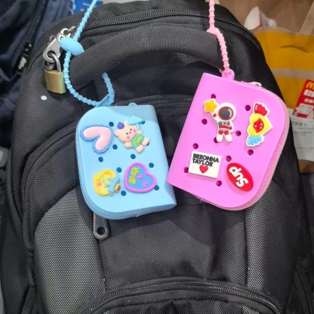 Durable Holes Coin Purse Mini Zipper Money Bag Silicone Change Pouch
