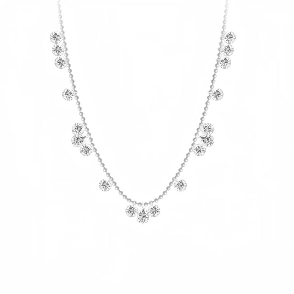 Tears Broken Galaxy Light Luxury Versatile Necklace Niche Super Flash Diamond Zircon Clavicle Chain Female
