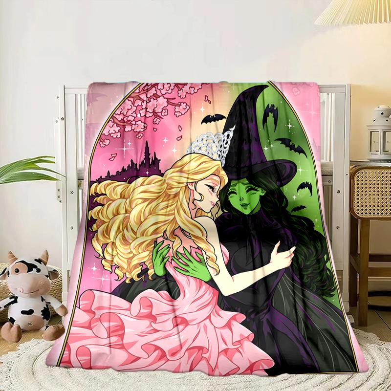 Magic Witch And Friendship Blanket Flannel Blanket for Bed, Sofa, Camping, Hiking, Picnic Essentials, Gift for Family Fan Gifts