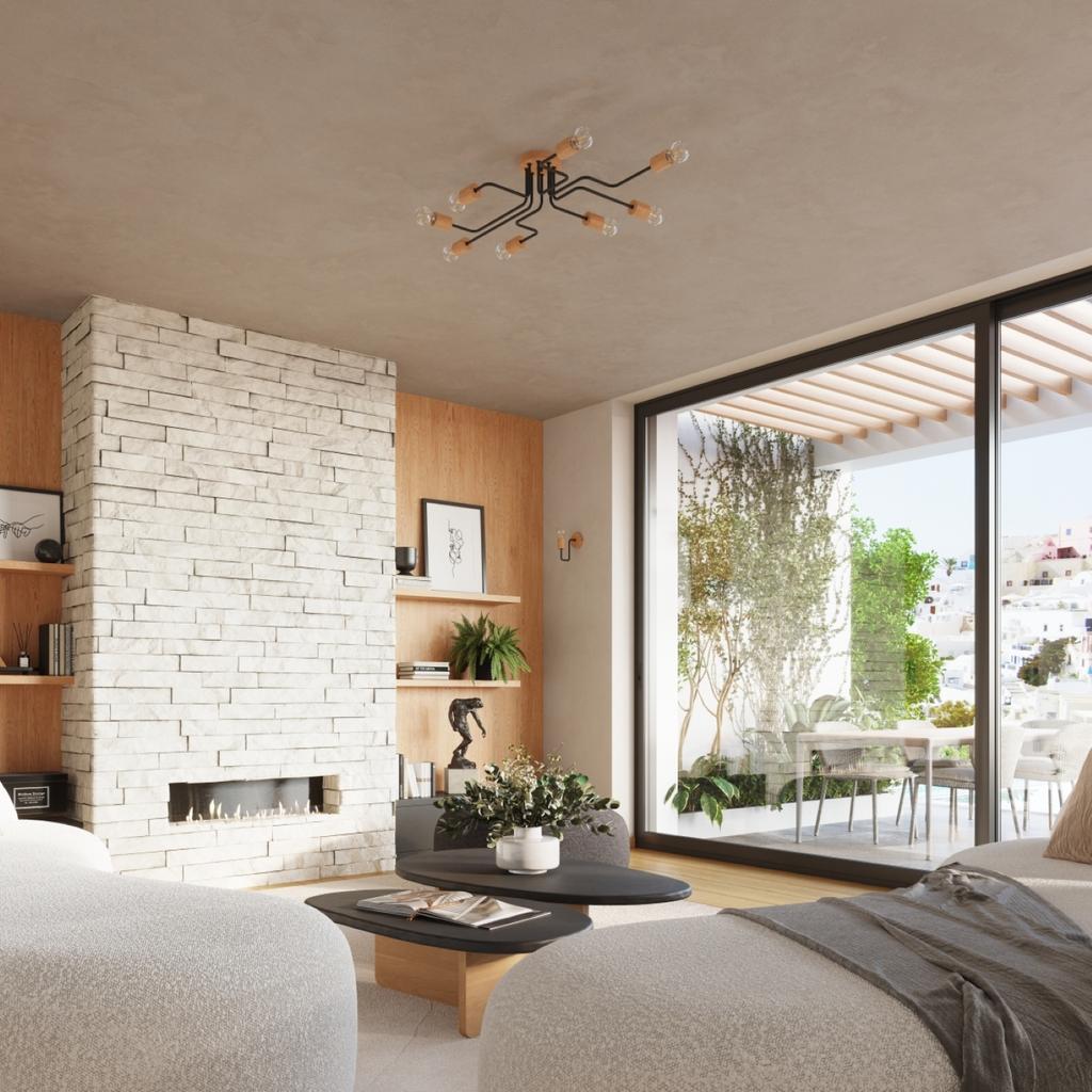 Black Industrial Ceiling Lamp With Wooden Elements For Living Room Bedroom 4Xe27 15W Timbo Sollux Lighting