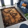 Retro Nautical Map Chart Treasure Map Compass Moto Rug for Bedroom Living Room Sofa Home Doormat Decor,Kids Non-slip Floor Mat