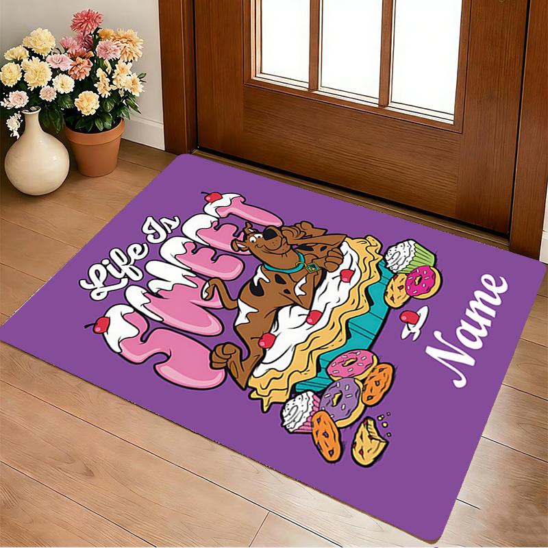 Custom Name Scooby Love Living Room Non-Slip Area Rug Soft Carpet for Bedroom Kids Playroom Sofa Office Home Decor Doormat
