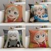 Uchi No Maid Ga UzasugiruS Cushion Cover Breathable and Skinfriendly Linen Pillowcase Square Removable and Washable Cushion