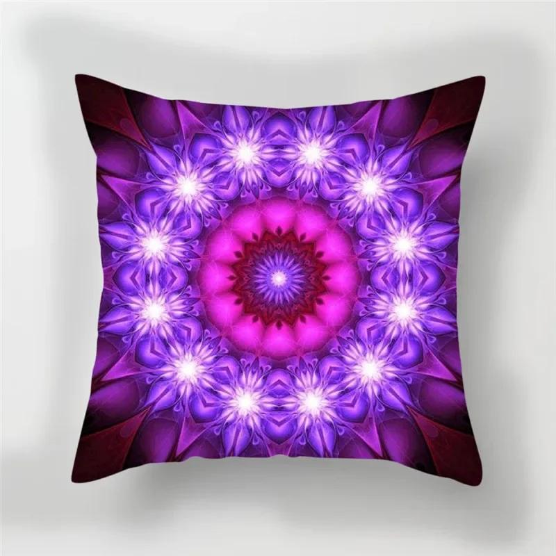 Home Decoration Pillow Case Contrast Flower Print Cushion Cover Car Office Gradient
