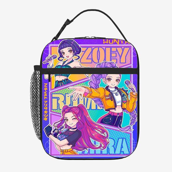 Elementary School Student Card Kpop Demon Hunter Thermal Insulation Bag Portable Outdoor Picnic Bag Children'S Lunch Box Bag Lunch Bag