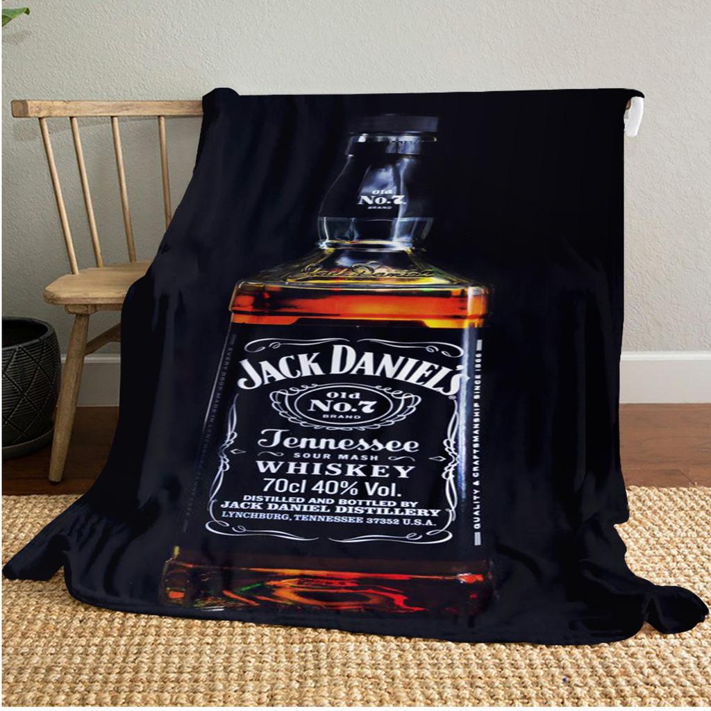 Jack Daniel's Koc Pluszowy Miękki Wygodny na Wszystkie Pory Roku Koc na Sofę Biuro Drzemki Koc Podróżny Zewnętrzny Idealny Prezent