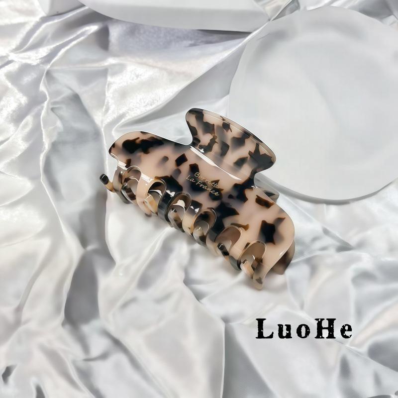 Luohe High-End Korean French Acetate Hair Clip - Women's Updo & Shark Accessory