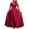 Women's Fashion Solid Color Lace Big Swing Sexy Long Dress Trailing Party Evening Gown