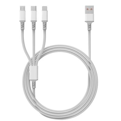 Cabo de dados multicompatível One Drag Three Interface laranja três em um cabo de carregamento rápido 3A para celular