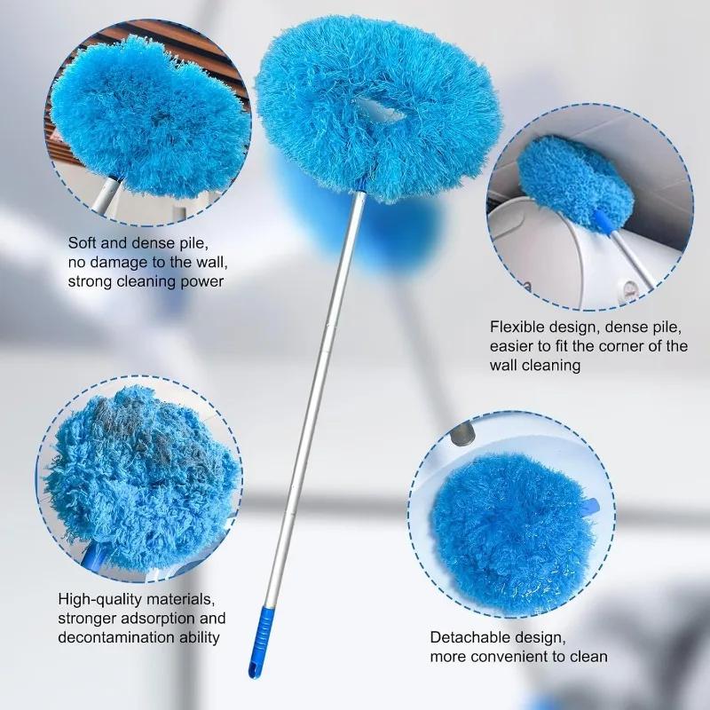 1-10PCS Extendable Feather Duster for Home Cleaning Washable Reusable Dusting Stick for Ceiling Corner Gap Furniture