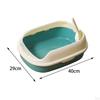 Cat Anti Splashing Kitten Potty Toilet Semi Enclosed High Sided Sandbox Bedpan for Indoor Cats,