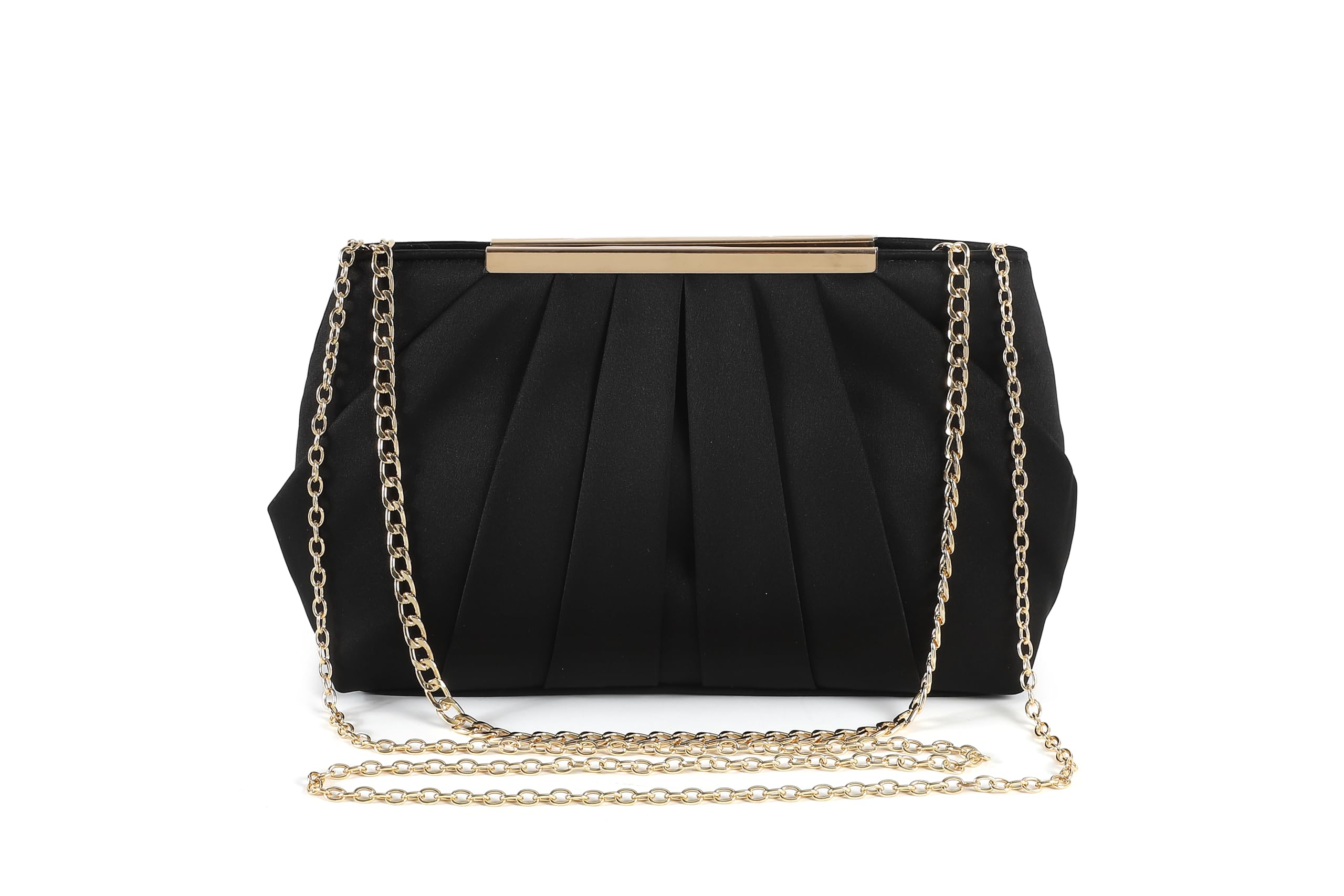 

Wedding Bag Clutch Bag Party Bag with 2 Types of Chains Luxury Formal Bag 3WAY Luxury [monomark] [Monomark] (Chic Black)