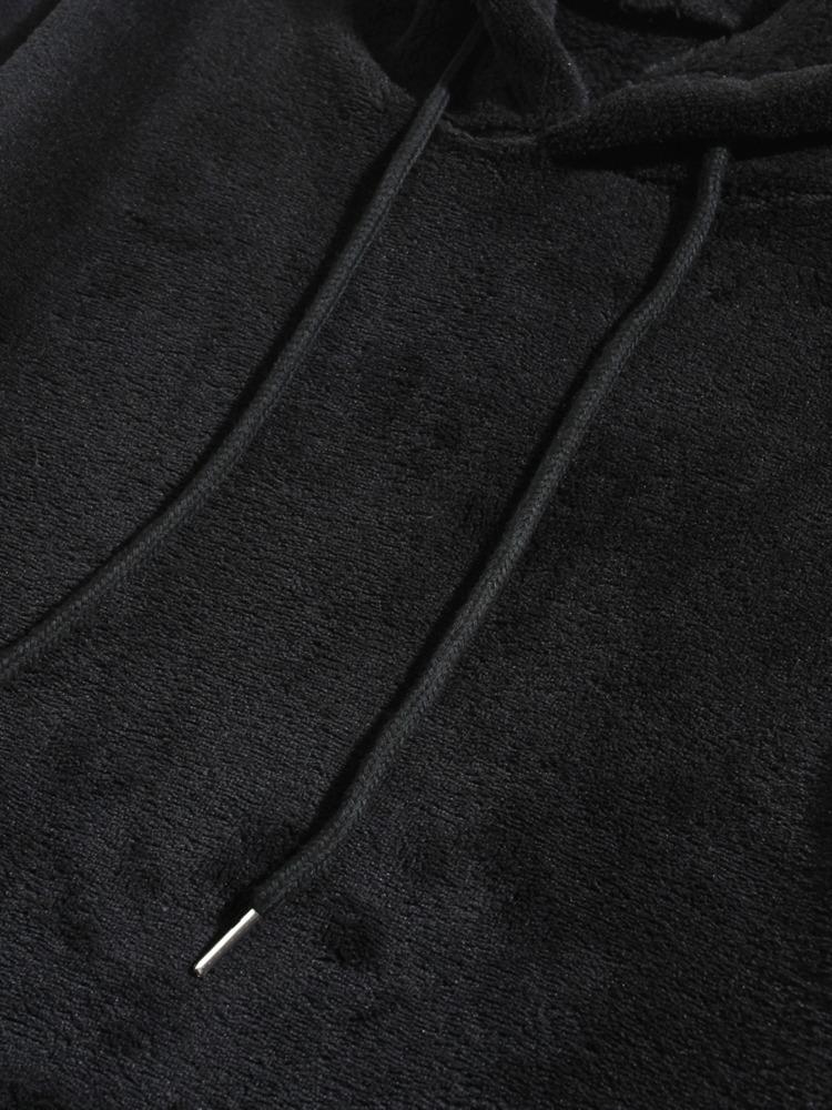 Herbst Winter Feuchtigkeitsableitend Bequem Hautfreundlich Oberteile Große Größe Mit Kapuze Herren Freizeit Persönlichkeit Mode Pullover Korallen Samt Jacke Herren