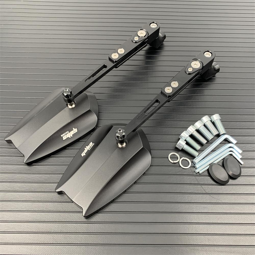 Para Honda Suzuki Yamaha Kawasaki Motocicleta Espelhos Retrovisores Laterais Espelho Retrovisor Traseiro Ajustável Universal Espelho Lateral