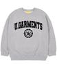 UNION GARMENTS [Fleece-Lined] Emblem Logo Oversized Sweatshirt Gray