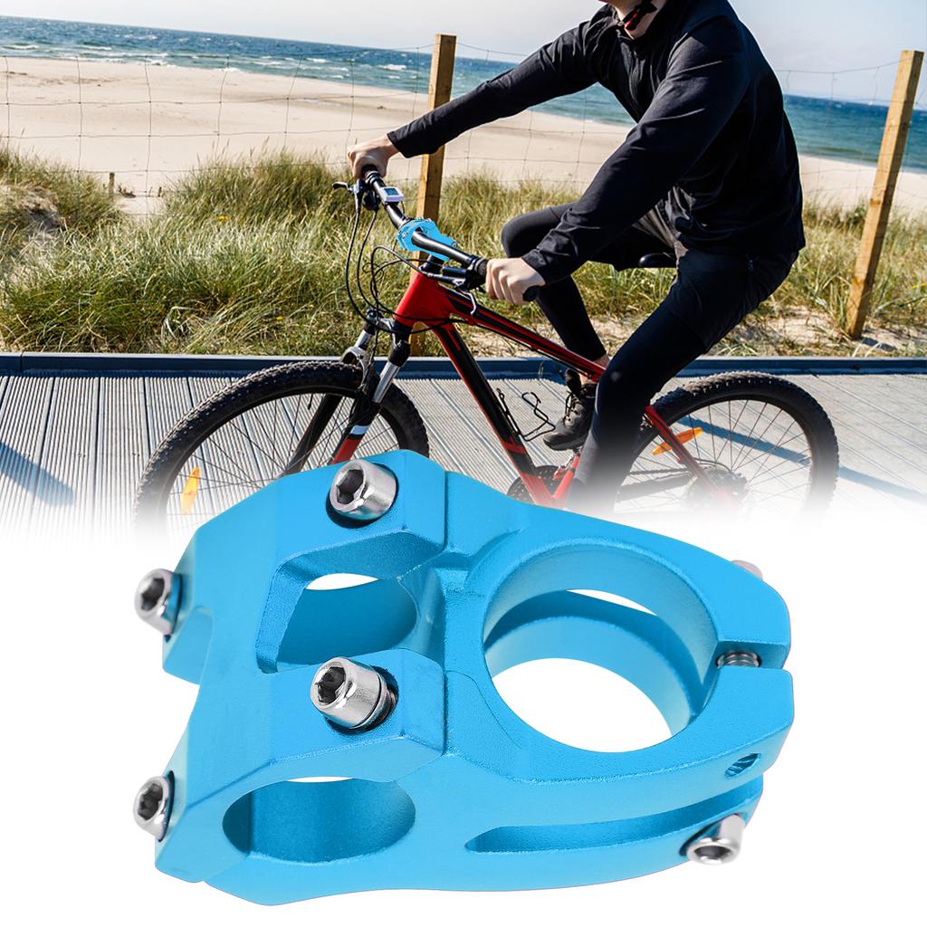 LUNJE 25.4x35MM Rowerowa Kierownica Krótki Mostek Podwyższający Stop Aluminium Rowerowy Pusty MostekNiebieski