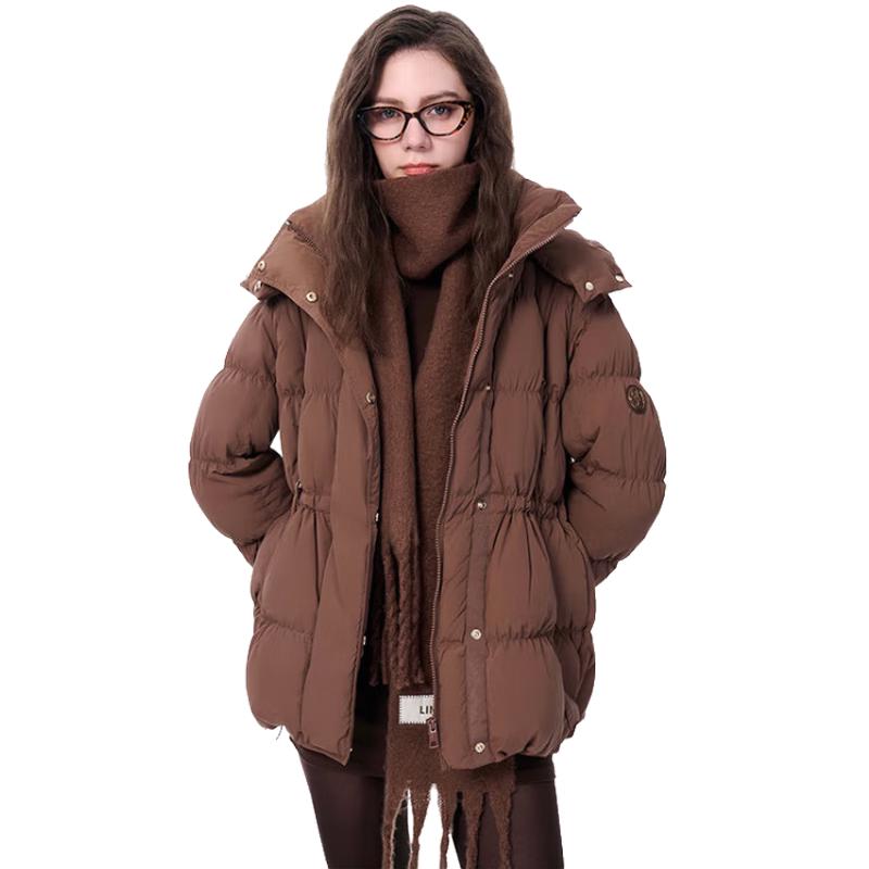 

Jinyujie Women s 2025 Winter Short Hooded Duck Down Jacket M (up to 70kg)