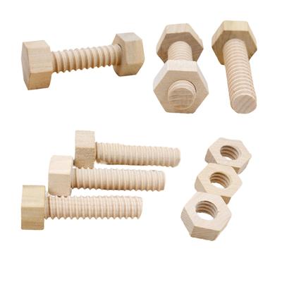 Wooden Screw Nut Assembling Educational Toy Early Education Wood Montessori Hands-On Shape MatchingTeaching Aids For Children