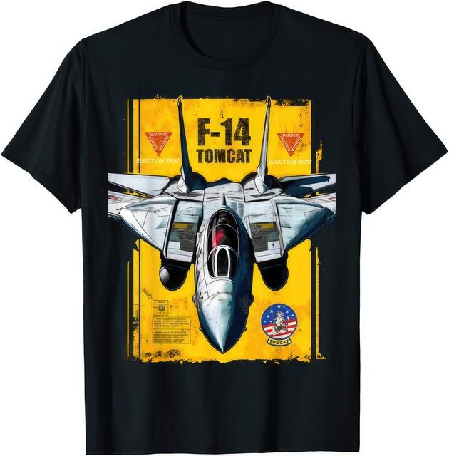 F-14 Tomcat Naval Fighter Jet Diagram Aviation Graphic T-Shirt S