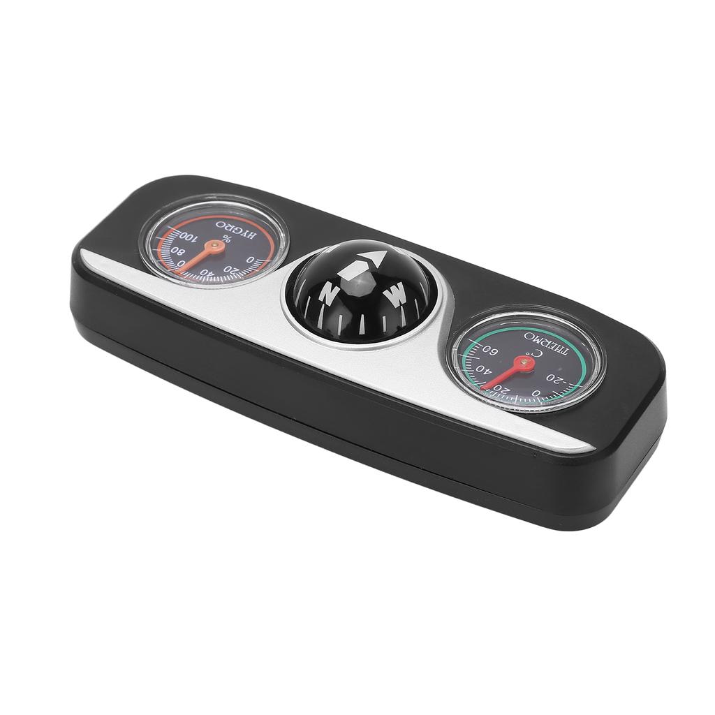 3 In 1 Car Compass Navigation Ball Thermometer Hygrometer Car Multifunctional Travel Tool for