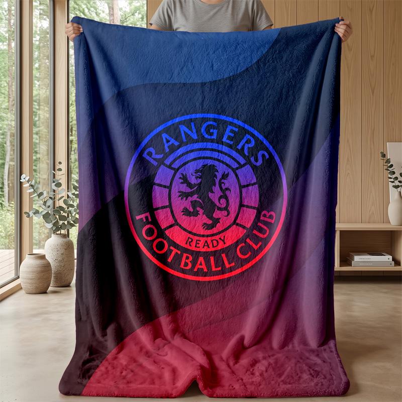 Rangers FC Morbida Coperta in Pile di Flanella Leggera Accogliente Calda Coperta da Lancio per Divano Letto Arredamento per la Casa