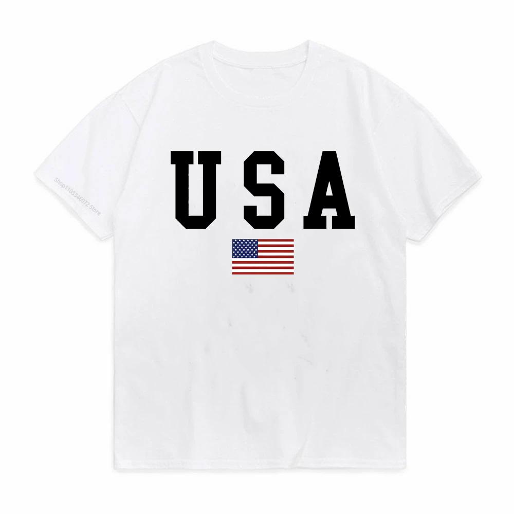 Usa American Flag Printed Men Fashion TShirt New Round Neck Harajuku Design Summer Short Sleeved TShirt Casual Loose Top Tees