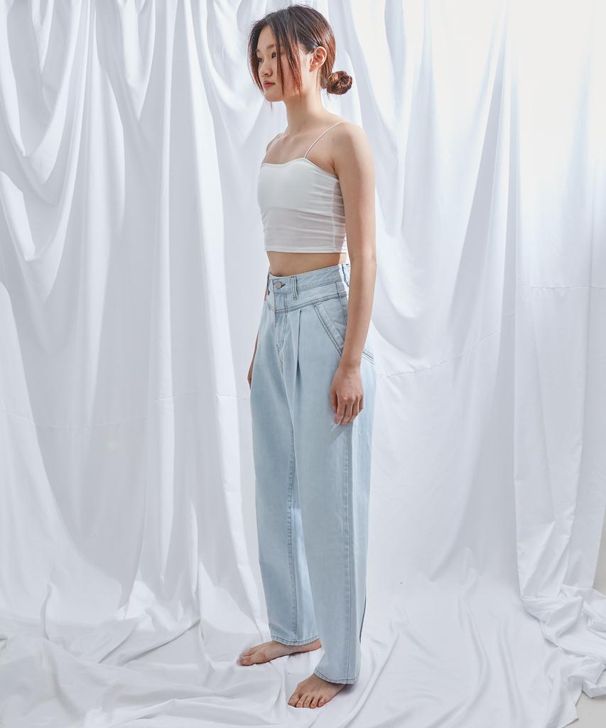 DILETTANTISME Ice Wash Semi-Baggy Single-Pleat Jeans