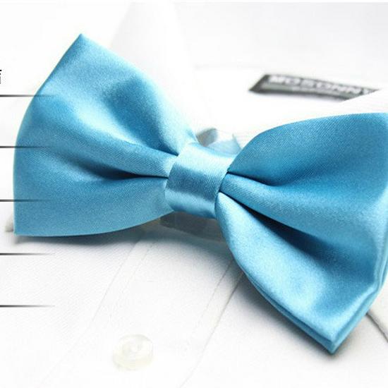 Solid Color Formal Wedding Bow Tie for Men - Customizable Logo and Multi-Color Options