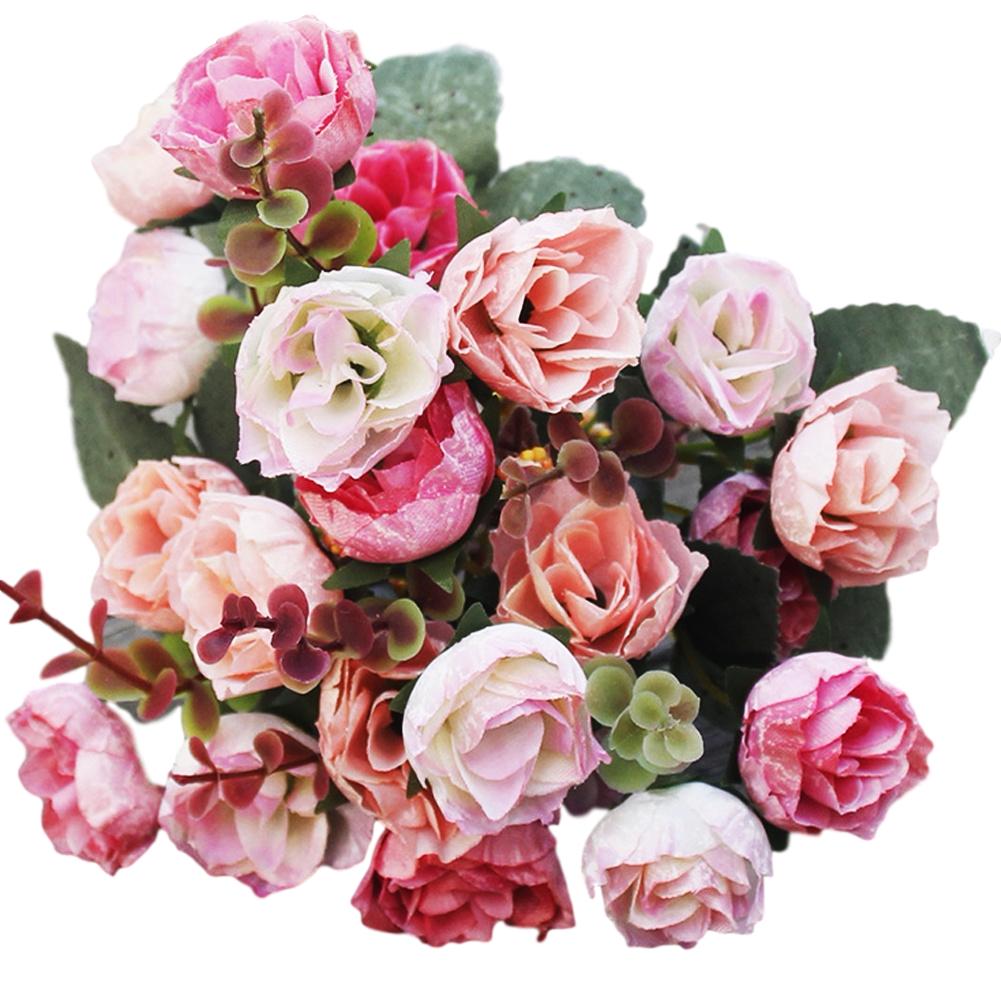

Цветущий букет искусственный цветок розы DIY садовая вечеринка дома свадьба праздник ремесло декор розовый