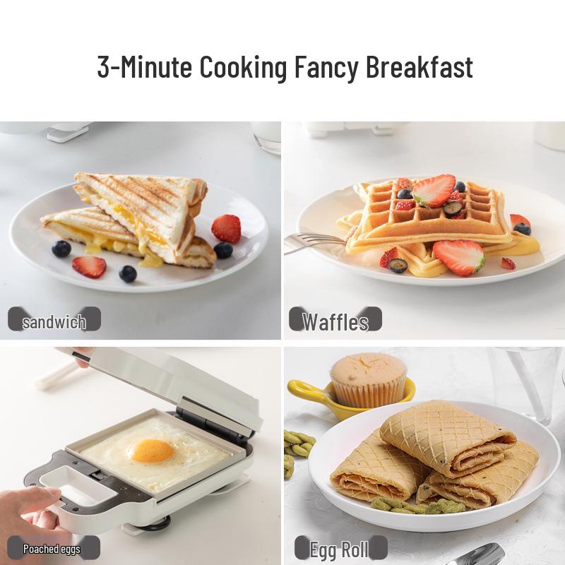 Multi-functional Breakfast Machine: Sandwich, Waffle Maker & Toaster with Electric Griddle
