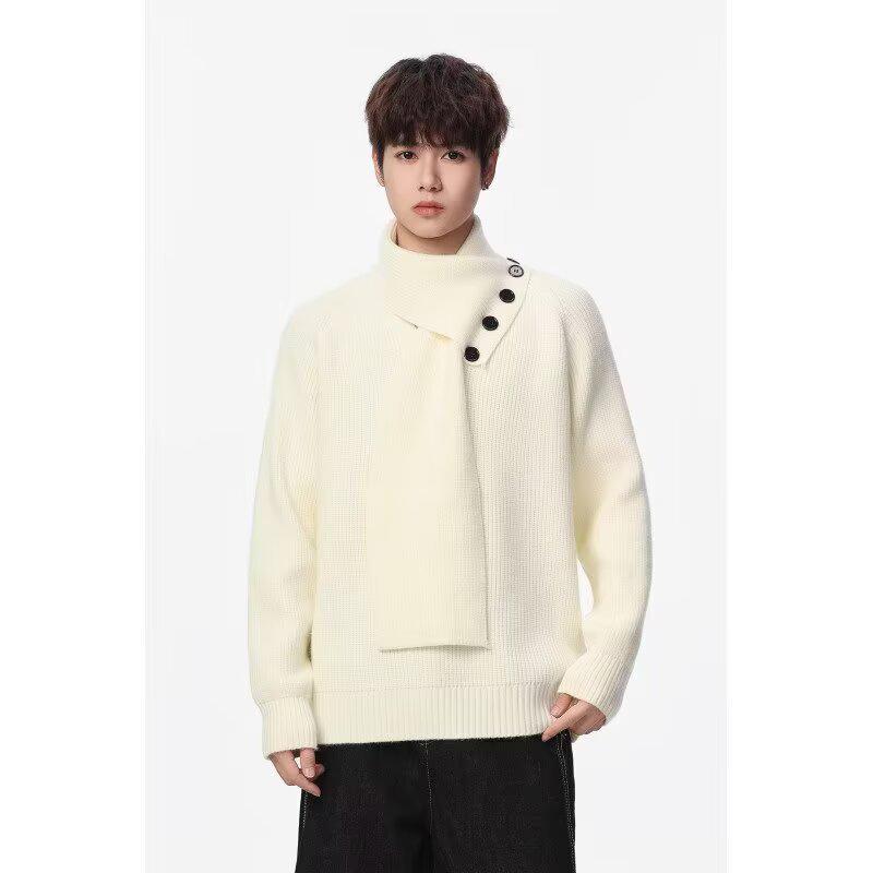 Trendy Unisex Detachable Scarf Sweater - Stylish & Versatile for Autumn/Winter L