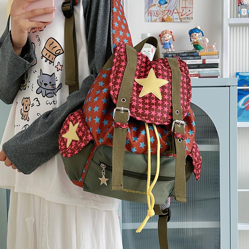 Modischer und frischer Rucksack im koreanischen Stil, vielseitiger Reiserucksack aus Nylon mit großem Fassungsvermögen, lässige Schultasche für Studentinnen