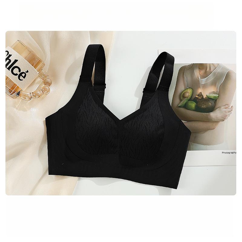 

Регулируемое нижнее белье для женщин, предотвращающее провисание груди, подтягивающий бюстгальтер, тонкий бюстгальтер большого размера, бюстгальтер пуш-ап 3XL чёрный