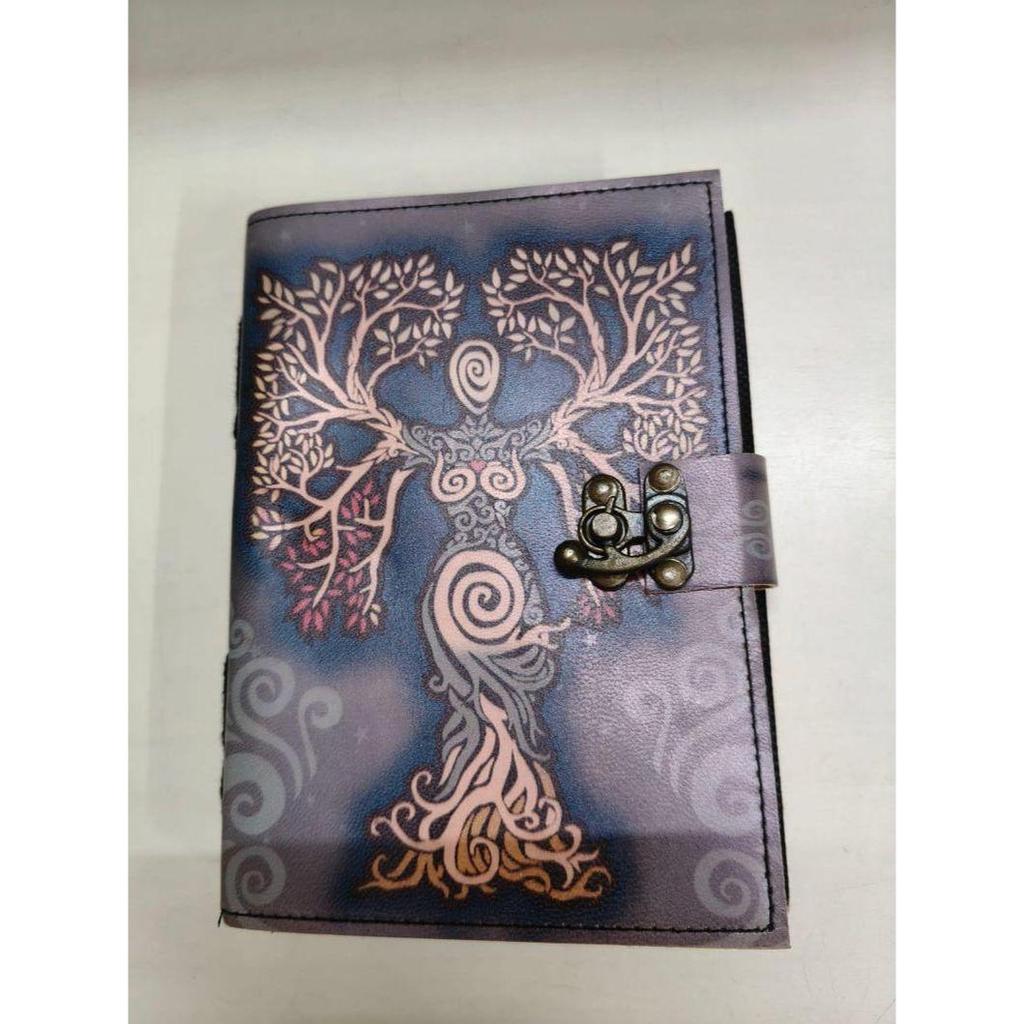 Journaux Spirituels en Cuir – Visage de Bouddha, Arbre de Vie & Œil Maléfique Mystique | Carnet de Bord Vintage Verrouillé Fait Main